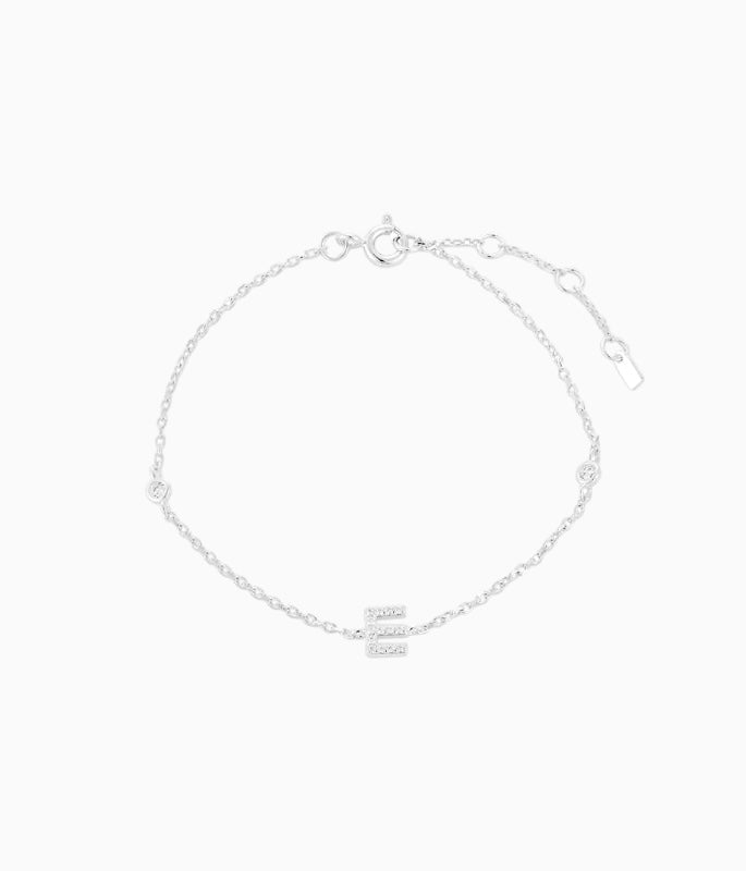 伊娃字母手链 - 银色