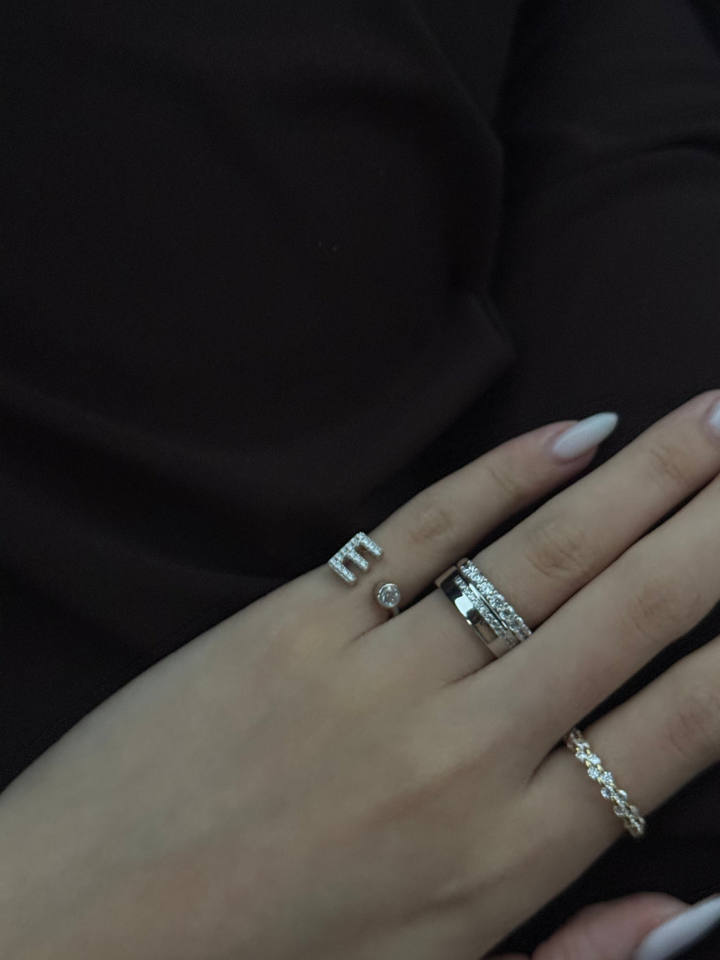 Eva Inital Ring - Silver