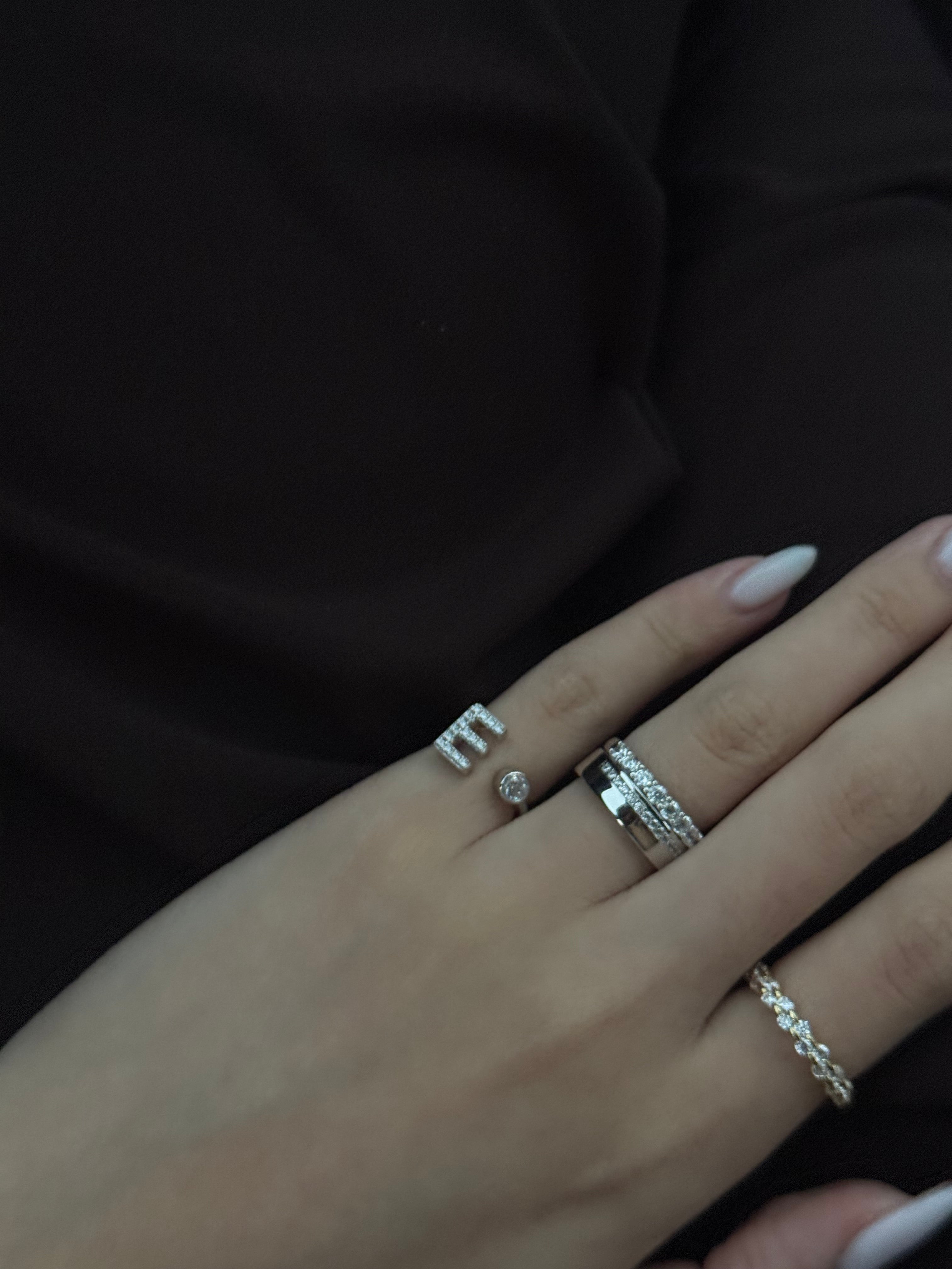 Eva Inital Ring - Silver