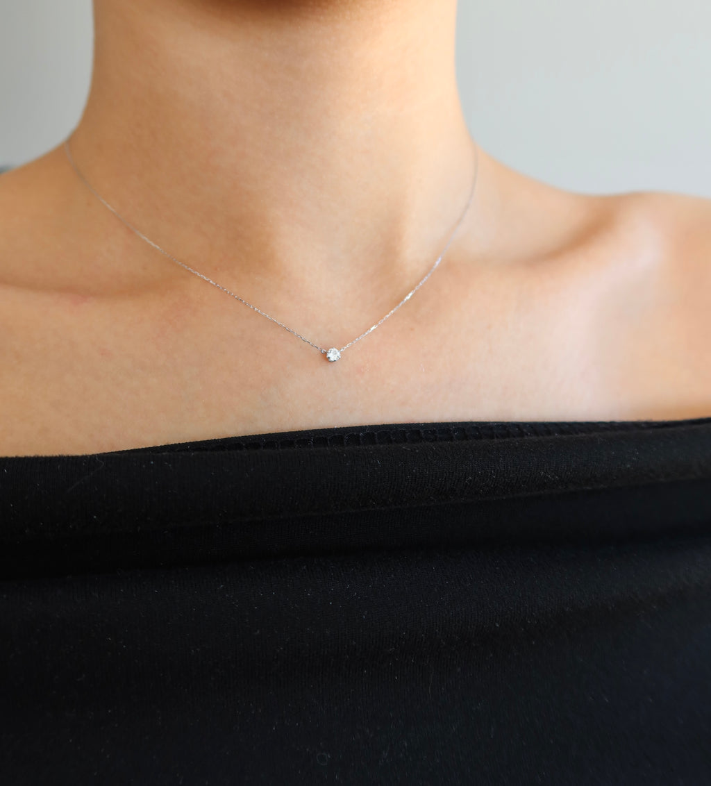 Mini Spark Necklace - White Gold