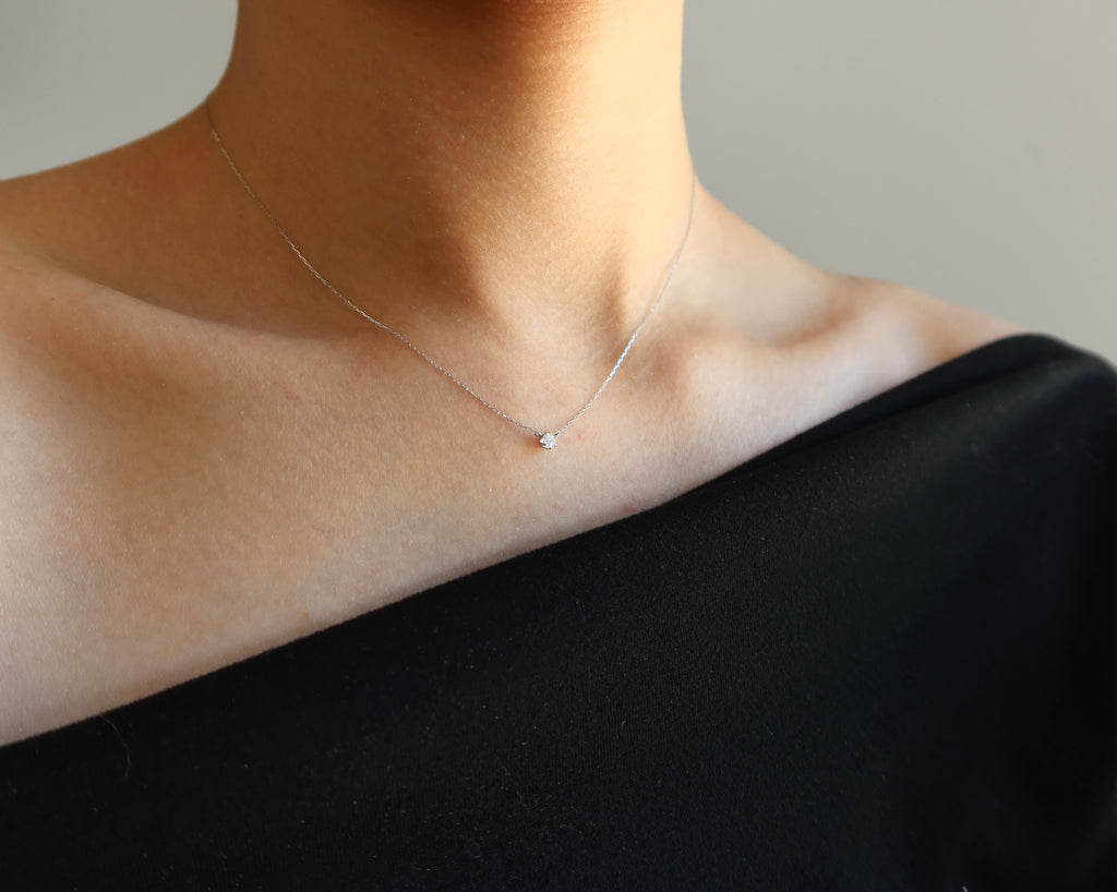 Mini Spark Necklace - White Gold