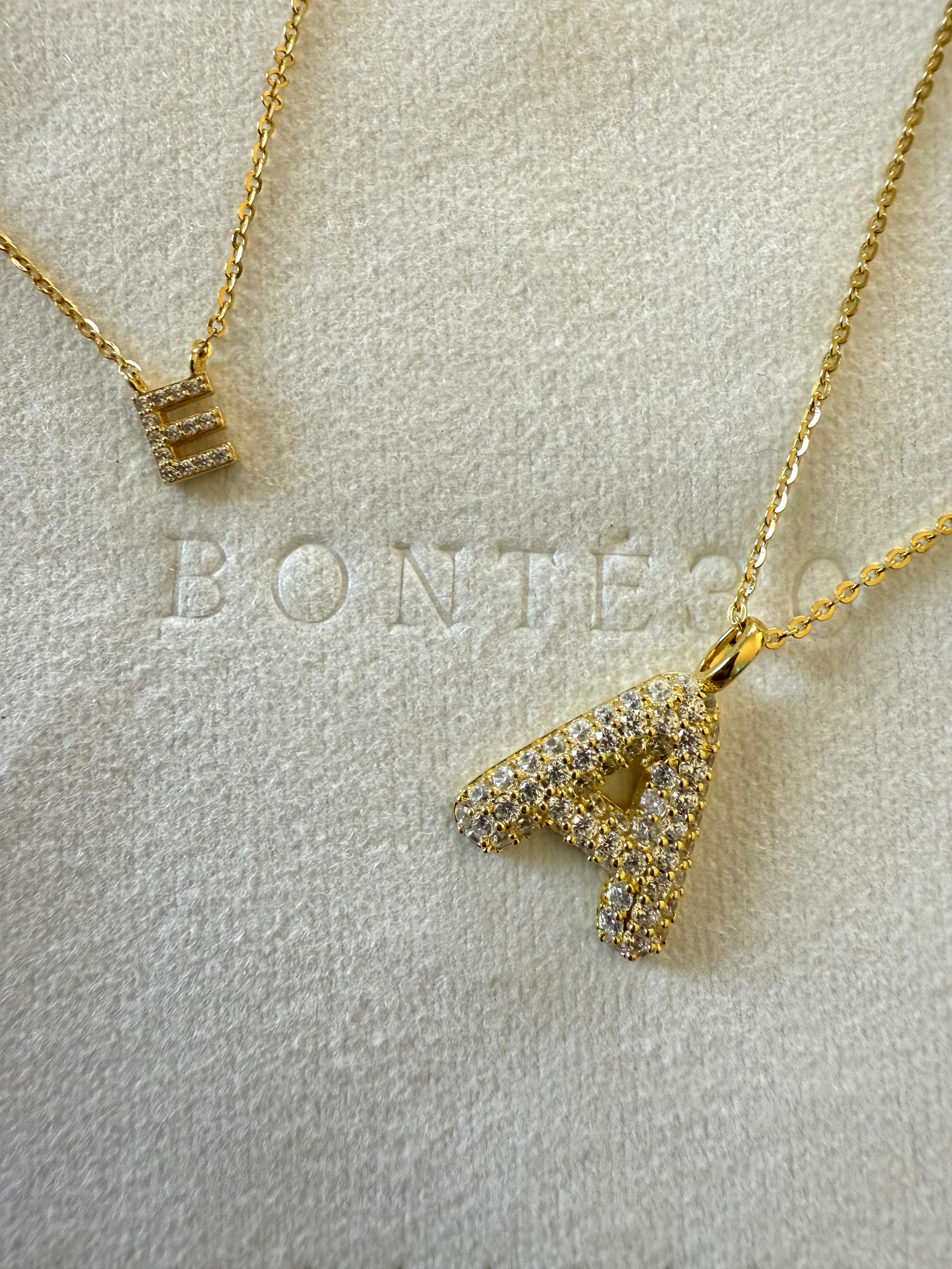 Eva Mini Initial Necklace - Gold Vermeil
