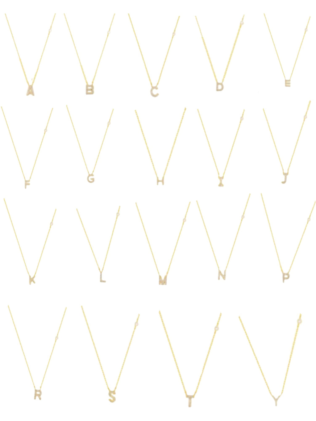 Eva Mini Initial Necklace - Gold Vermeil